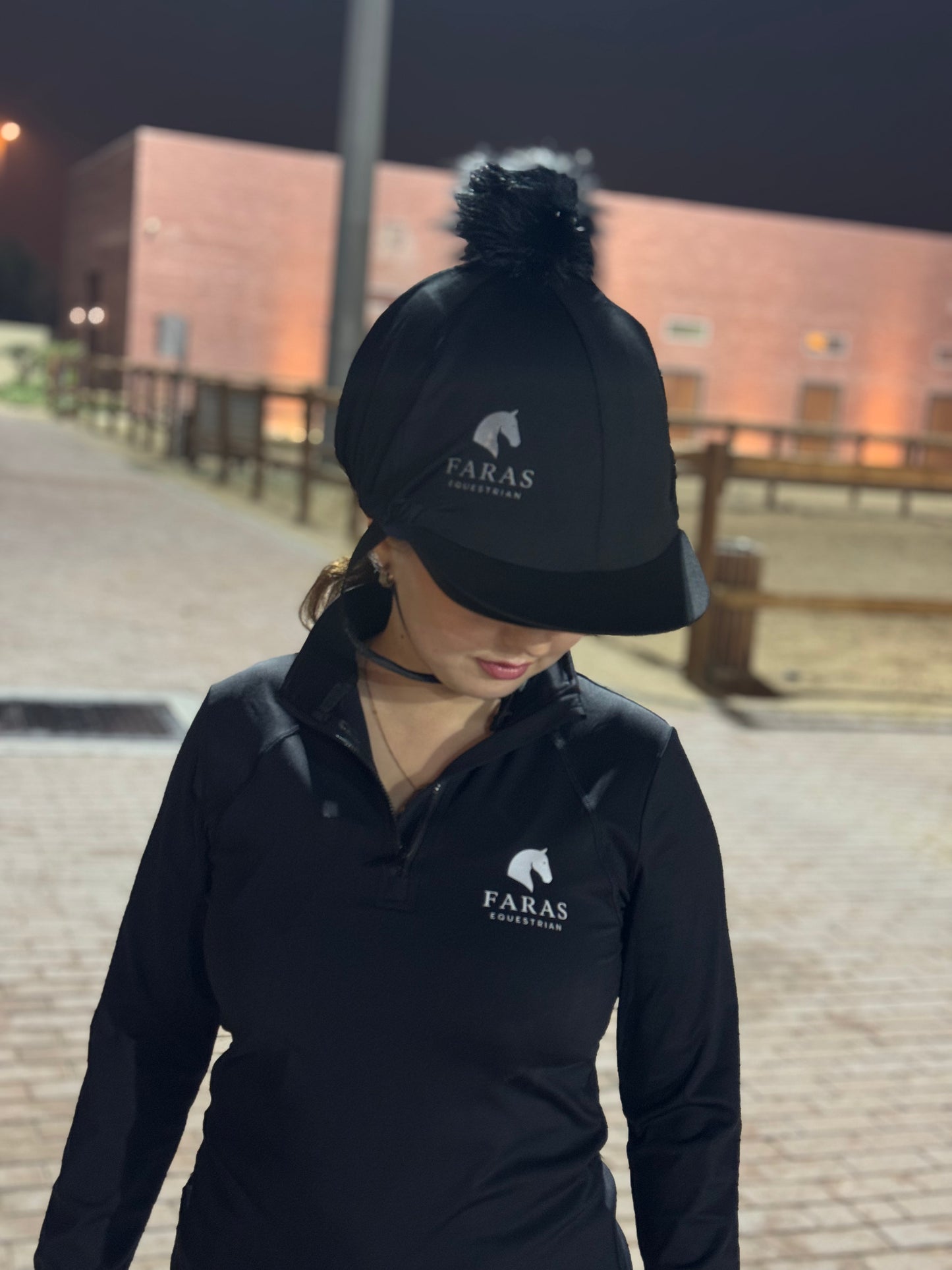 Black Pom Pom Helmet cover
