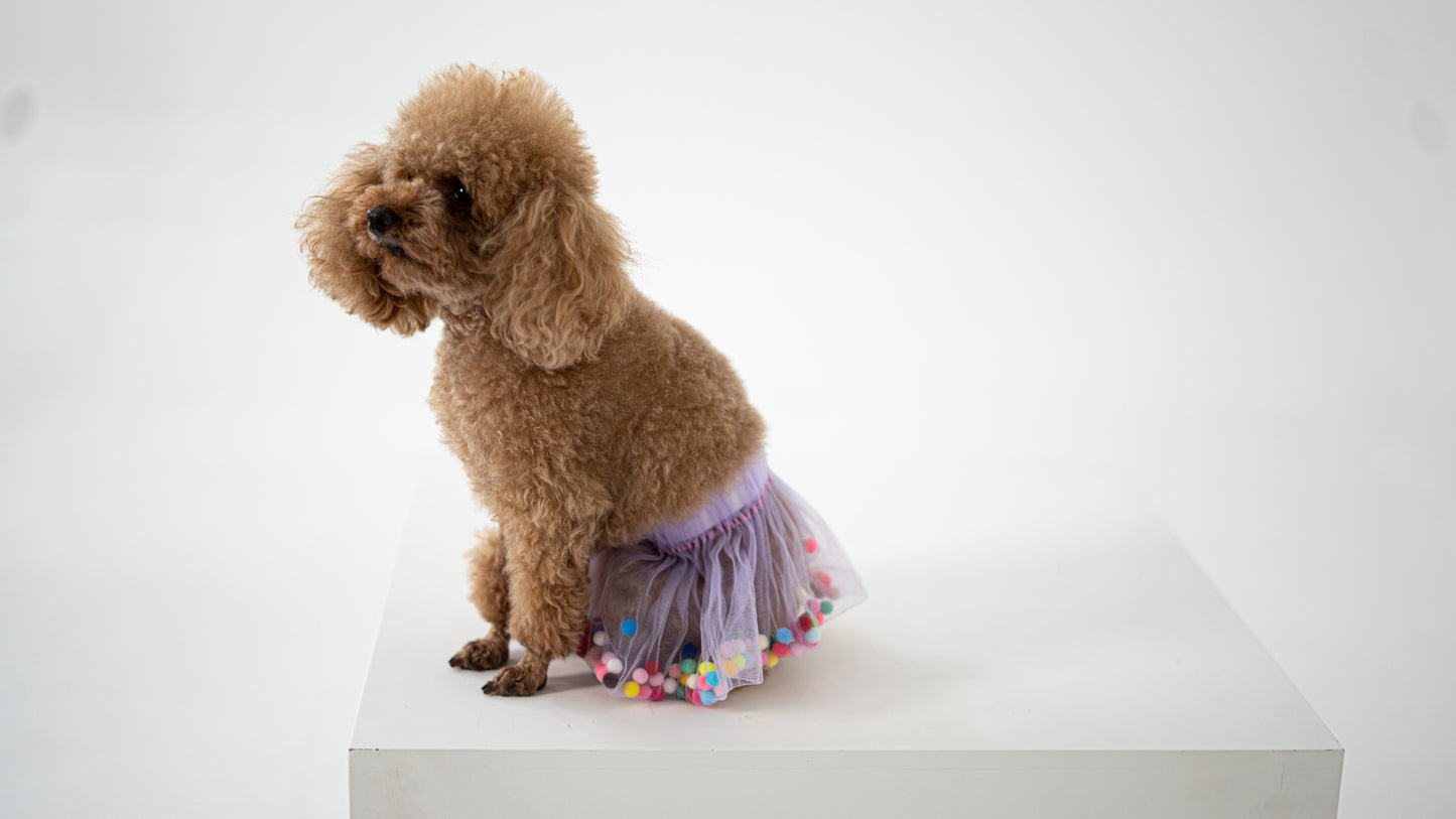 Lavender Pom Pom skirt