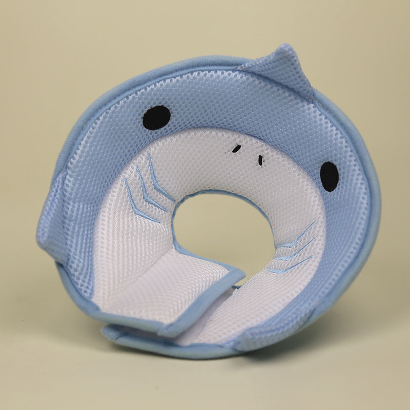 Cartoon Shark Cat Recovery Cone Collar