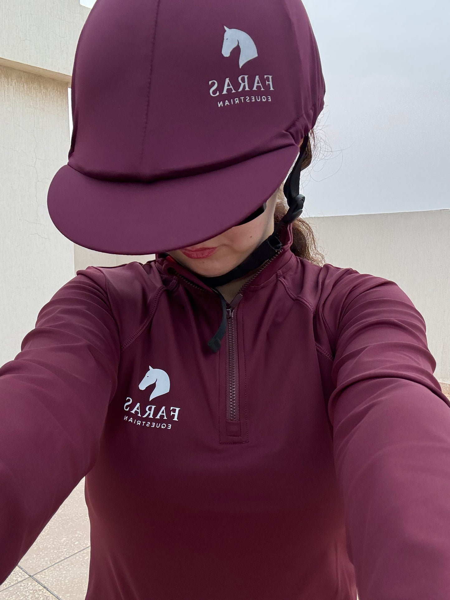 Burgundy Pom Pom Helmet cover