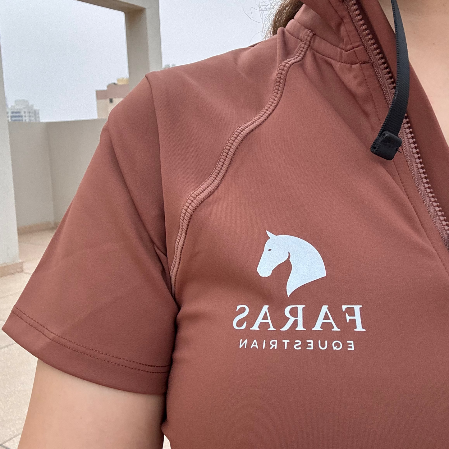 Mocha Short Sleeve Riding Shirt