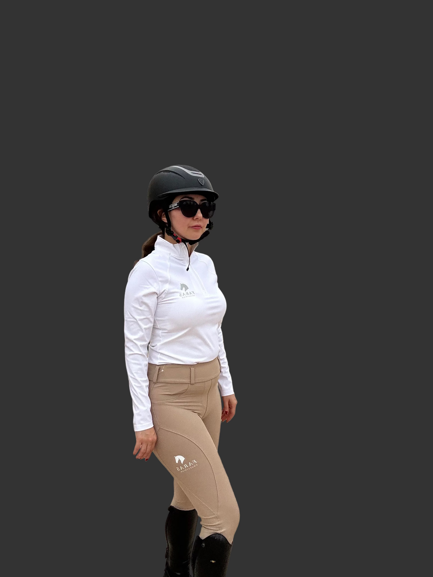 White Long Sleeve Riding Shirt
