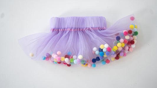 Lavender Pom Pom skirt