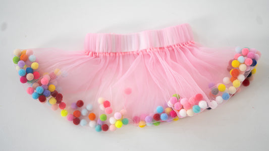 Pink  Pom Pom skirt