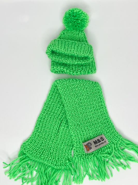 Beanie & Scarf Set Neon