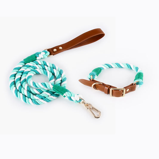 Green Leash & Collar Set