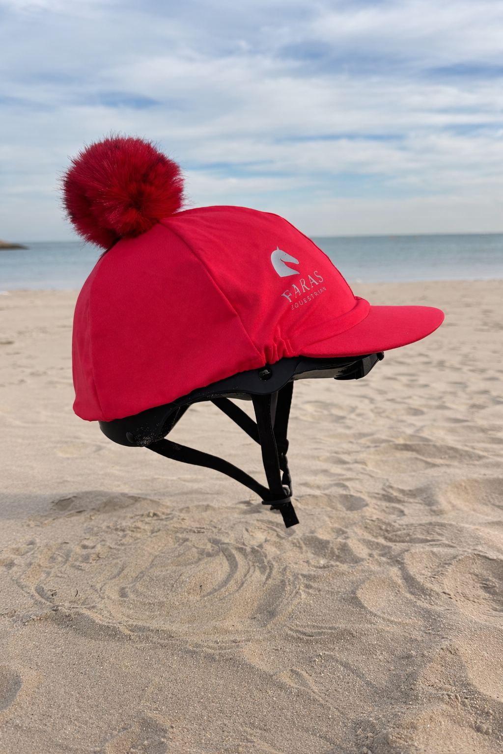 Hot Pink Pom Pom Helmet cover