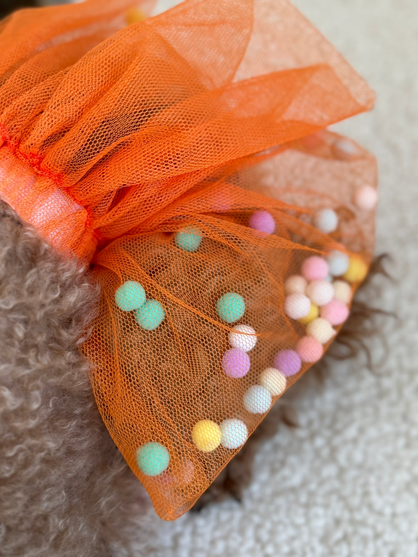 Orange Pom Pom Skirt