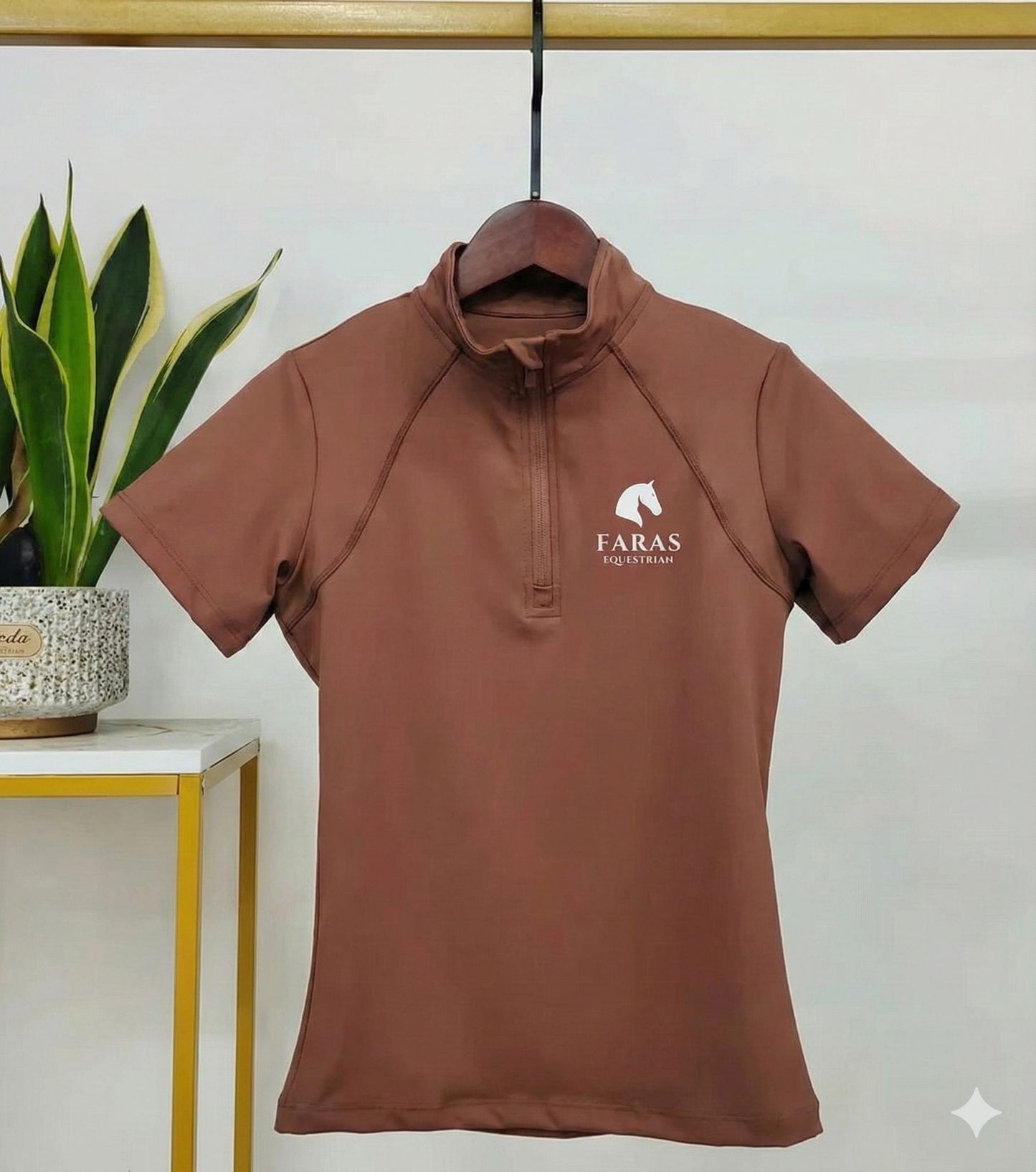 Mocha Short Sleeve Riding Shirt