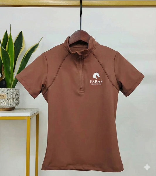 Mocha Short Sleeve Riding Shirt