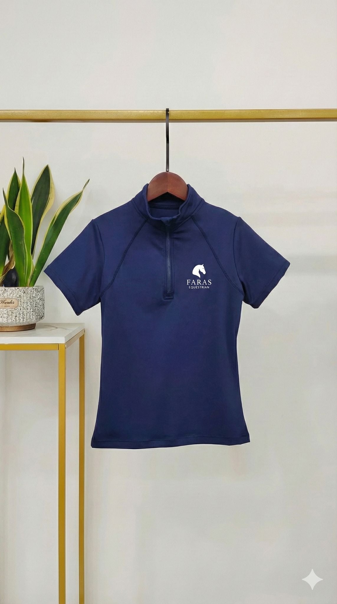 Navy Blue Short Sleeve Riding Shirt