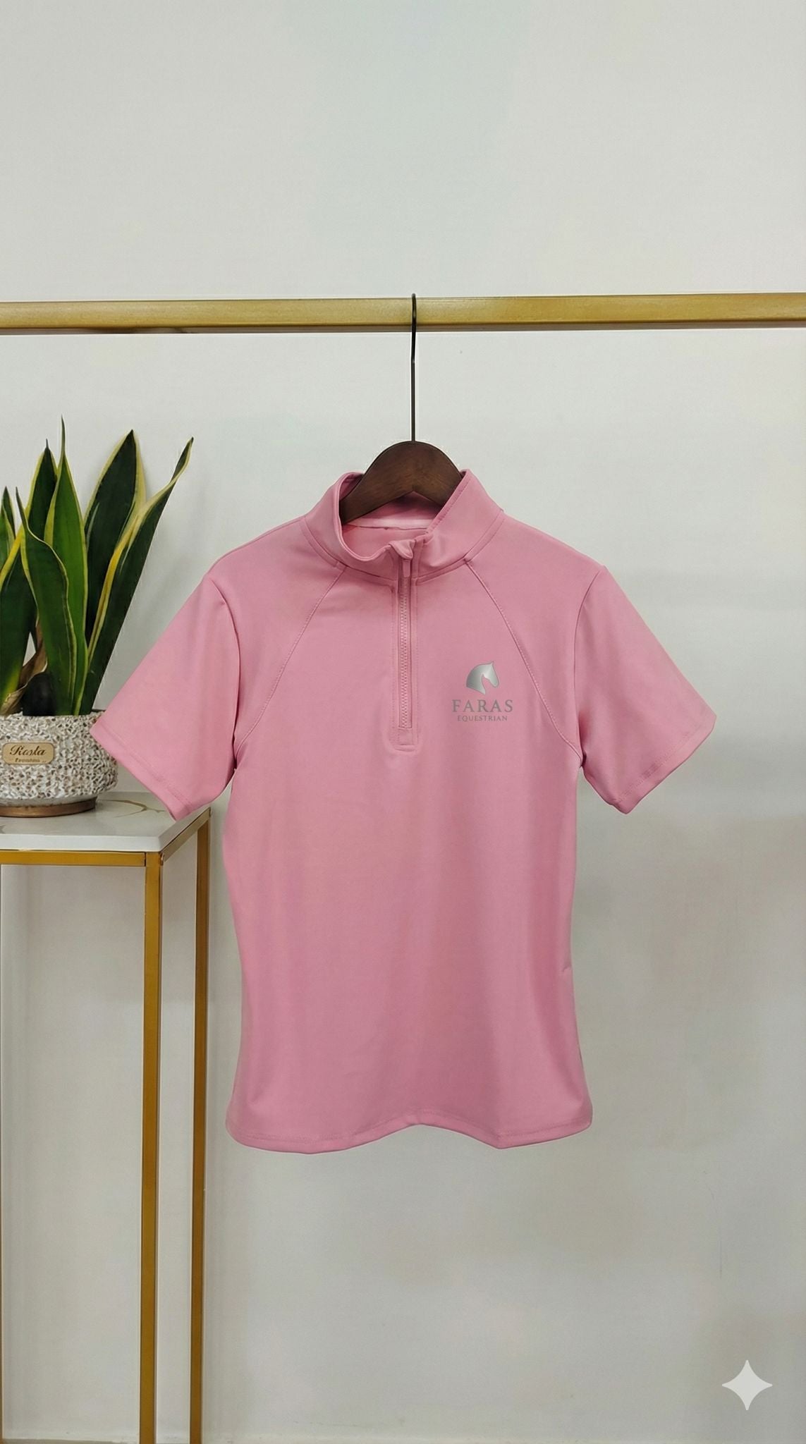 Pink Short Sleeve Riding Shirt