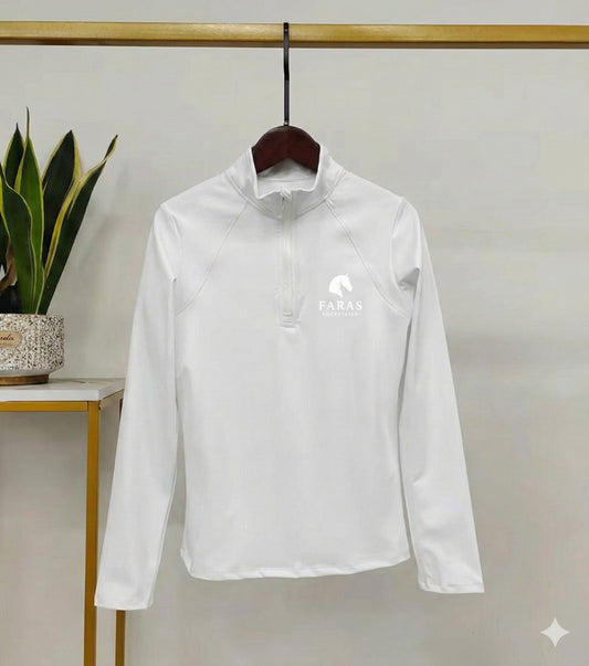 White Long Sleeve Riding Shirt