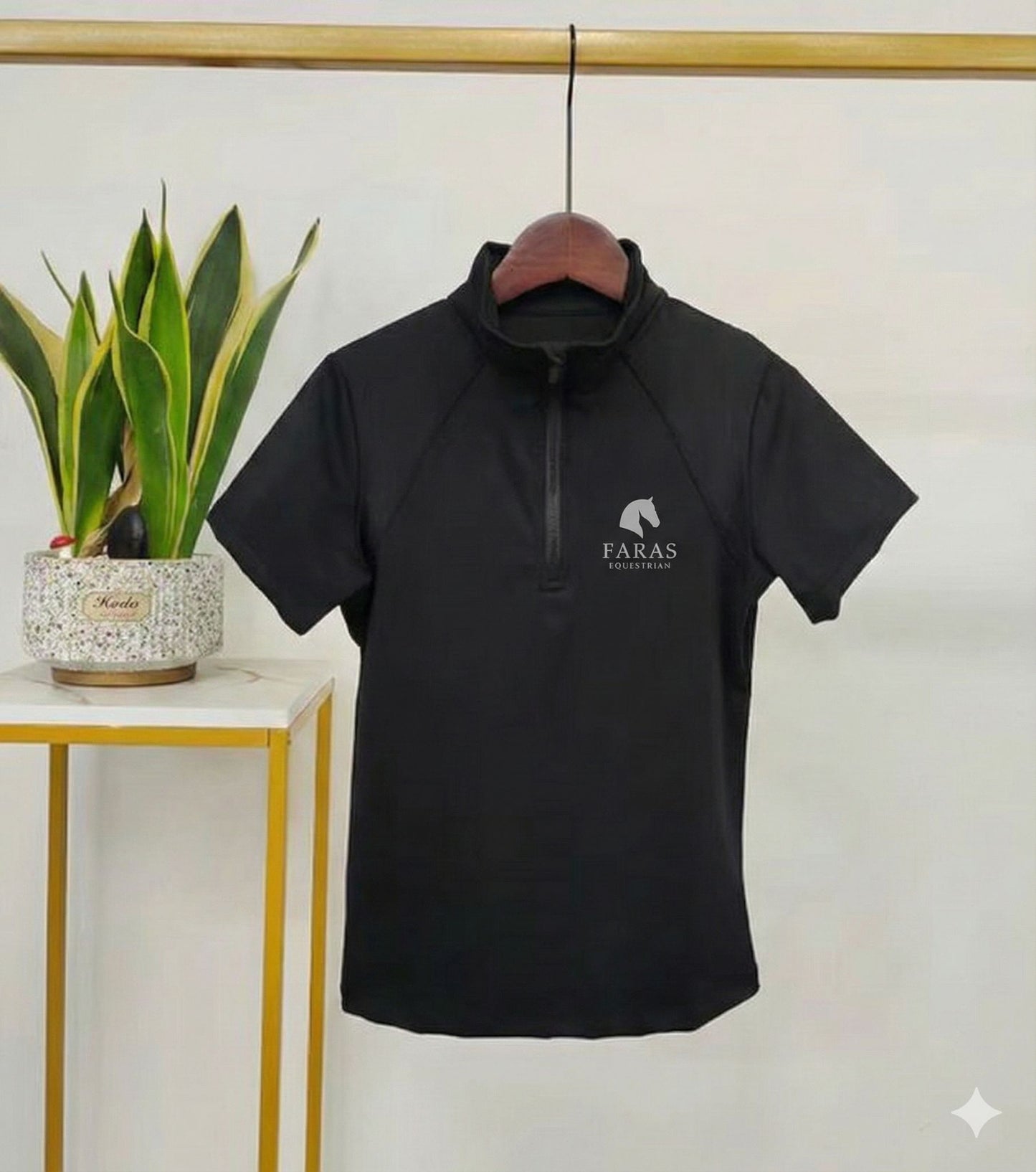 Black Short Sleeve Riding Shirt