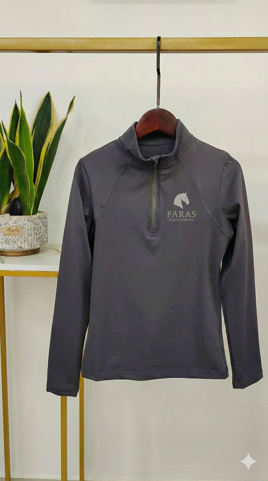 Grey Long Sleeve Riding Shirt
