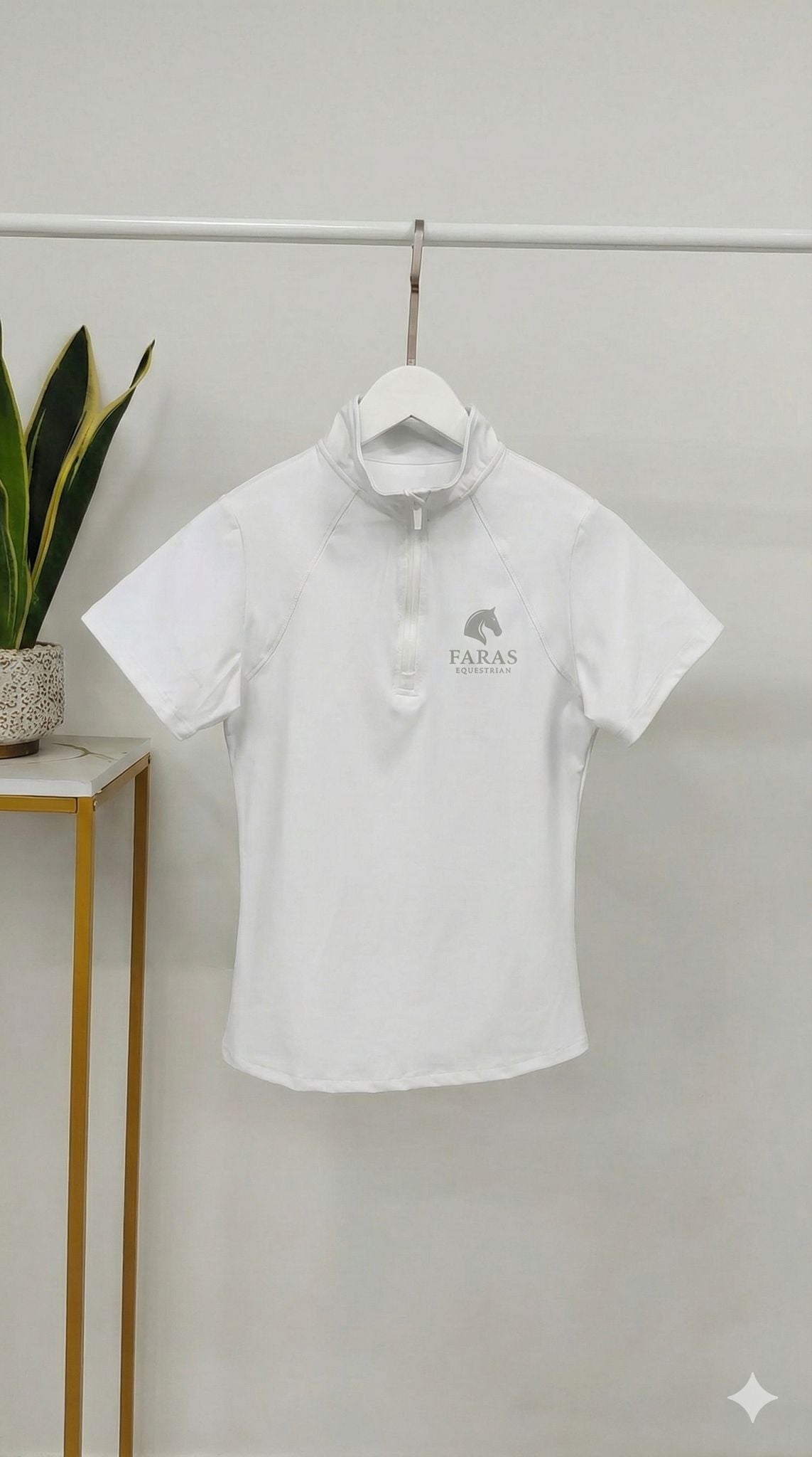 White Short Sleeve Riding Shirt